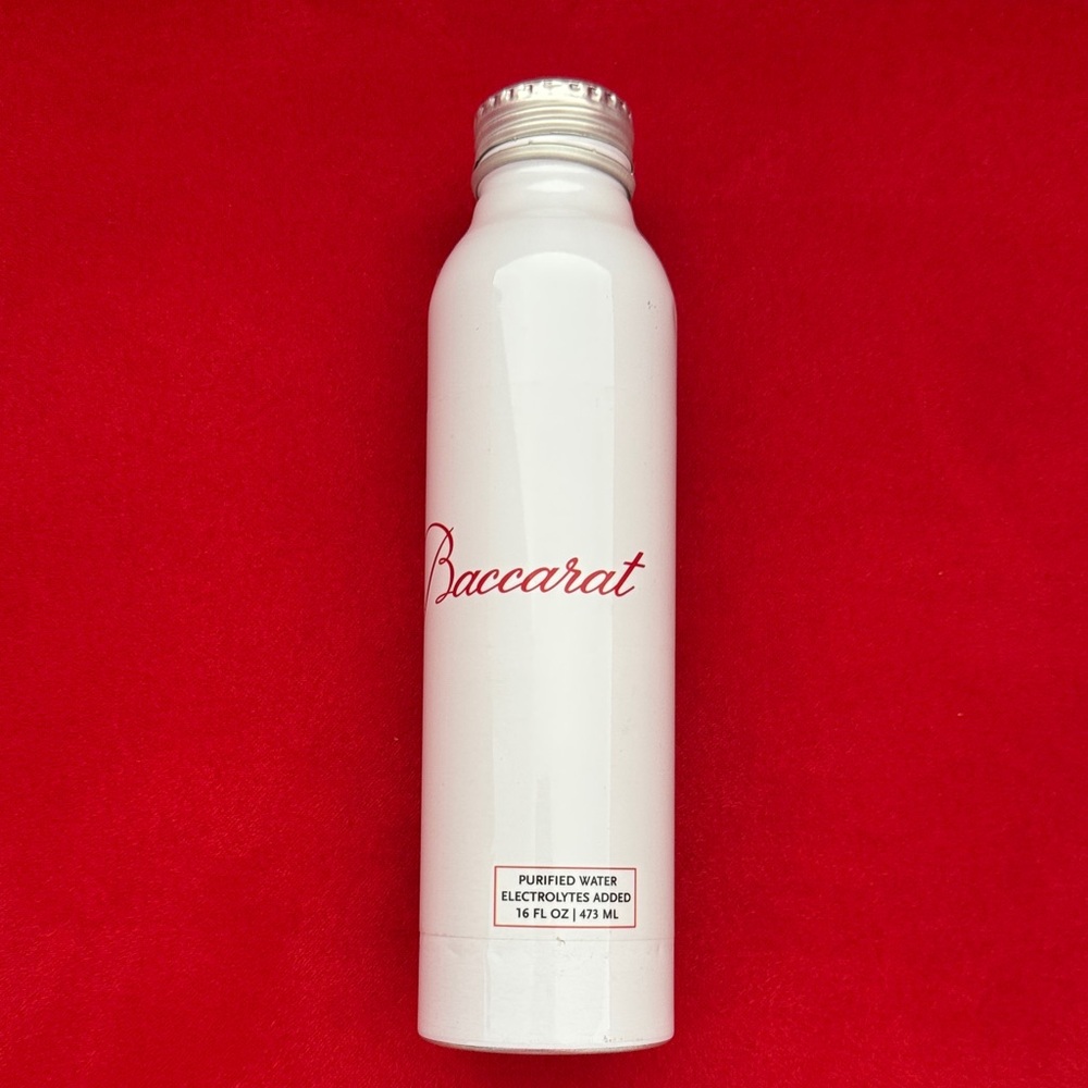 Baccarat White and Red Water Bottle